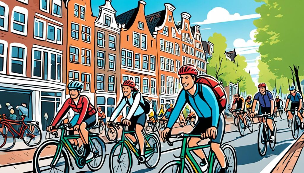 cycling in Amsterdam