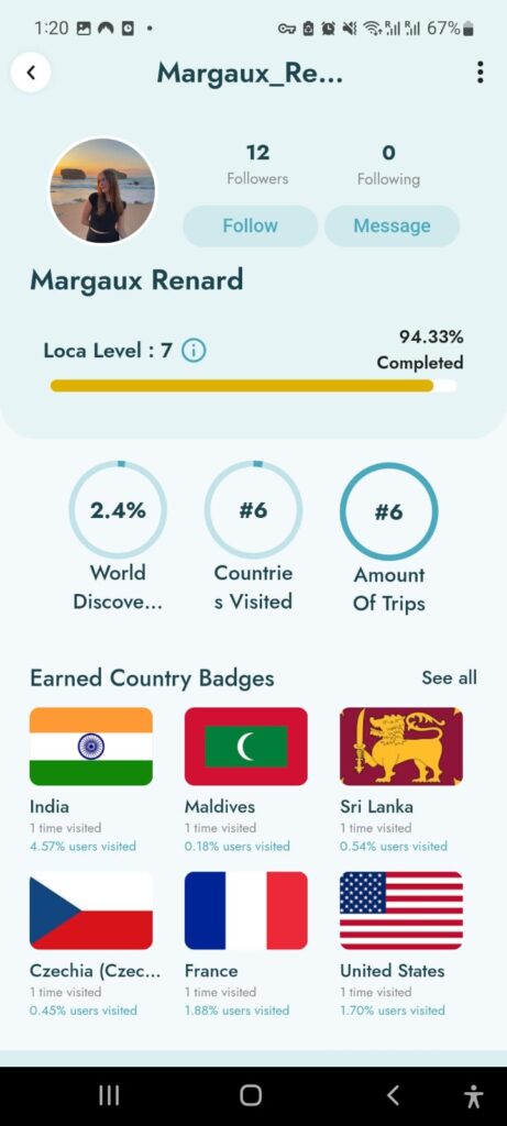 solo app travel profile