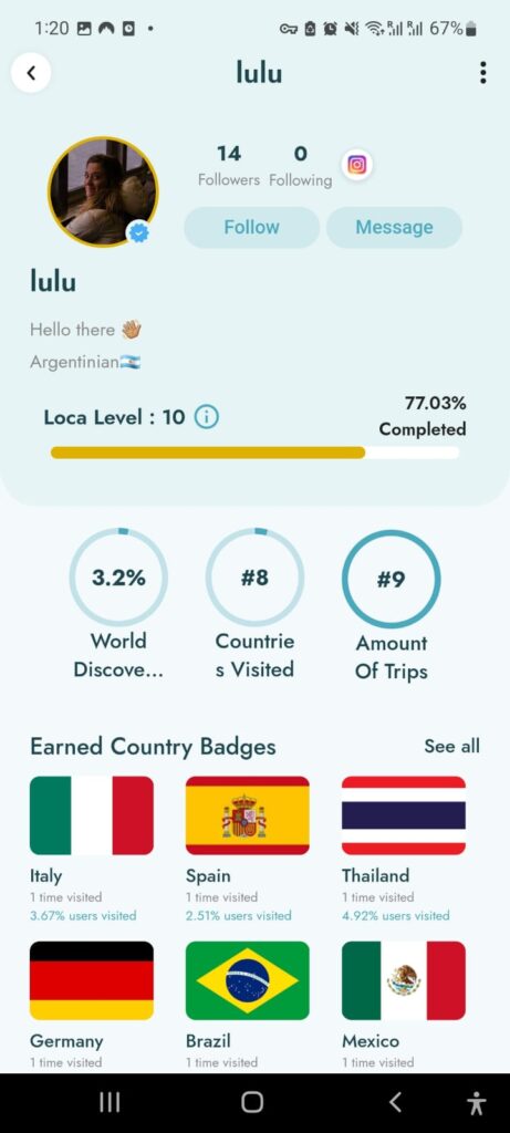 badges and challenges goloca. social travel app