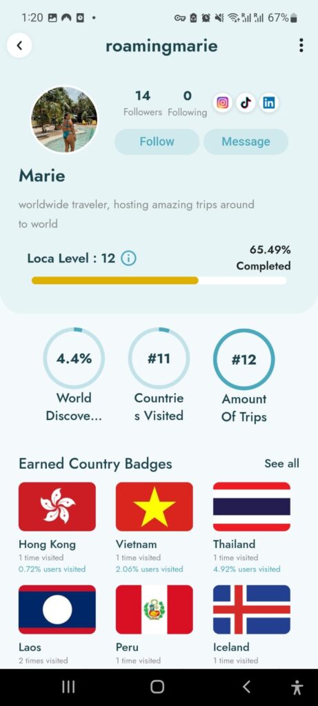 solo app travel profile